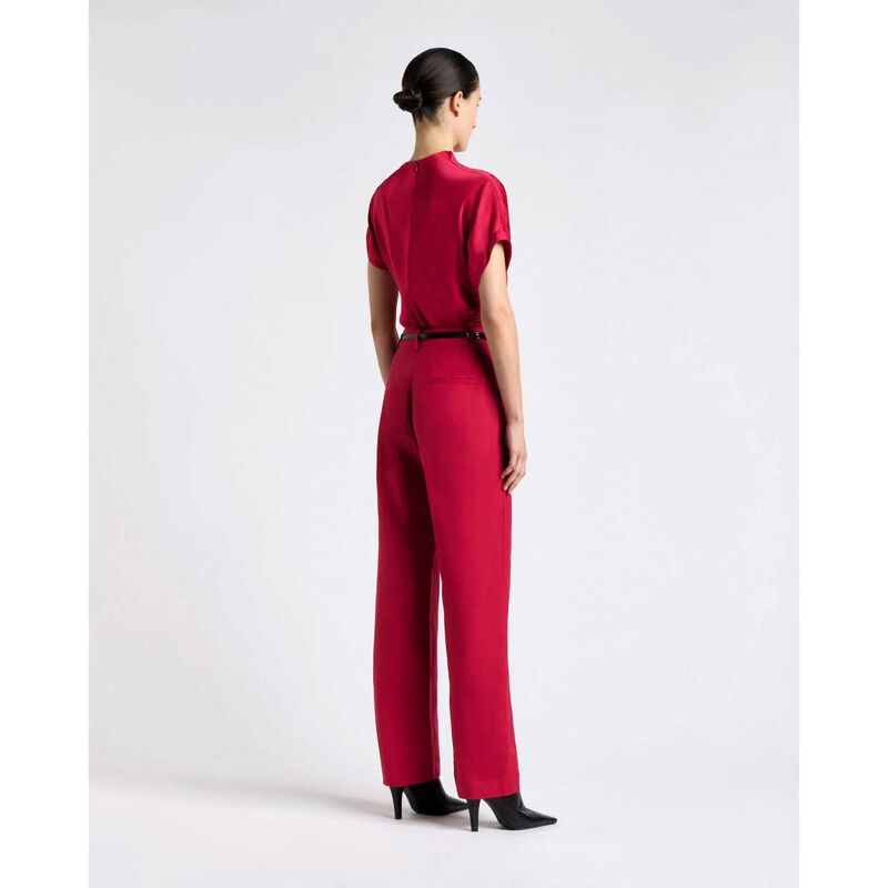 Cue Satin Draped Fold Neck Top image number 1